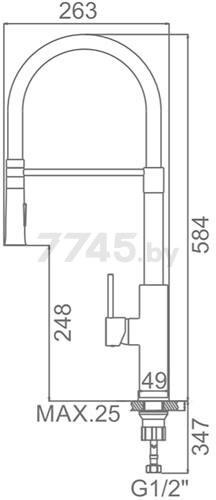 Смеситель для кухни с черный изливом LEDEME L4097-2 - Фото 2