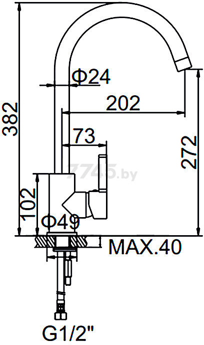 Смеситель для кухни черный LEDEME L4299-B - Фото 2