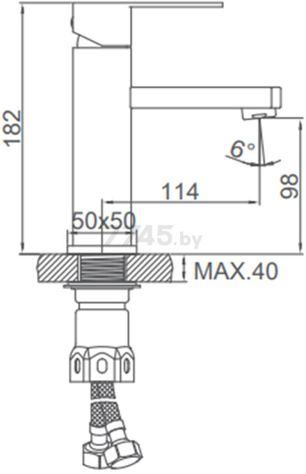 Смеситель для умывальника черный LEDEME L71033-B - Фото 2