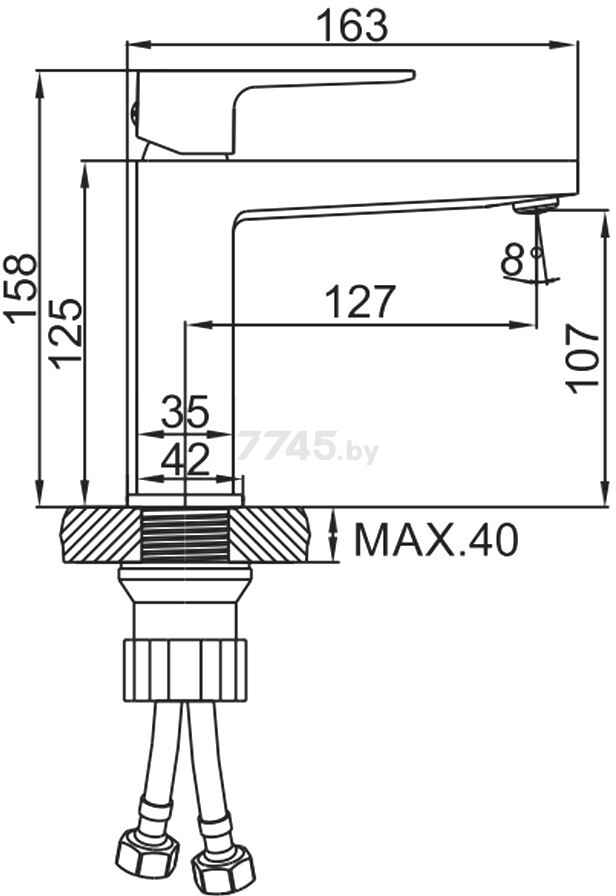 Смеситель для умывальника черный LEDEME L1073B - Фото 2