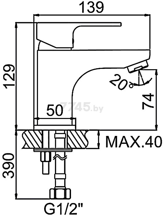 Смеситель для умывальника белый LEDEME L1003-W - Фото 2