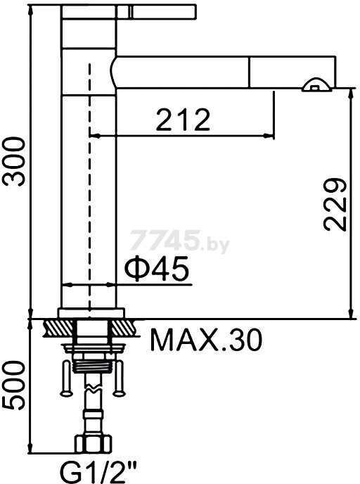 Смеситель для умывальника белый LEDEME L1152-2 - Фото 2