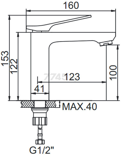 Смеситель для умывальника черный LEDEME L1075-B - Фото 2