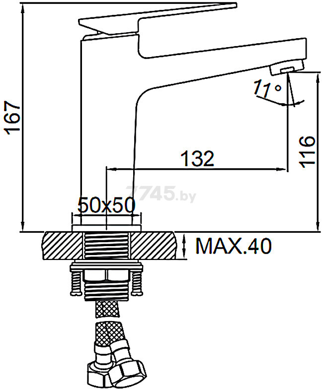 Смеситель для умывальника черный LEDEME L1078B - Фото 2