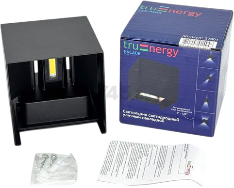 Светильник садовый настенный TRUENERGY FAСADE LED черный (27001) - Фото 2