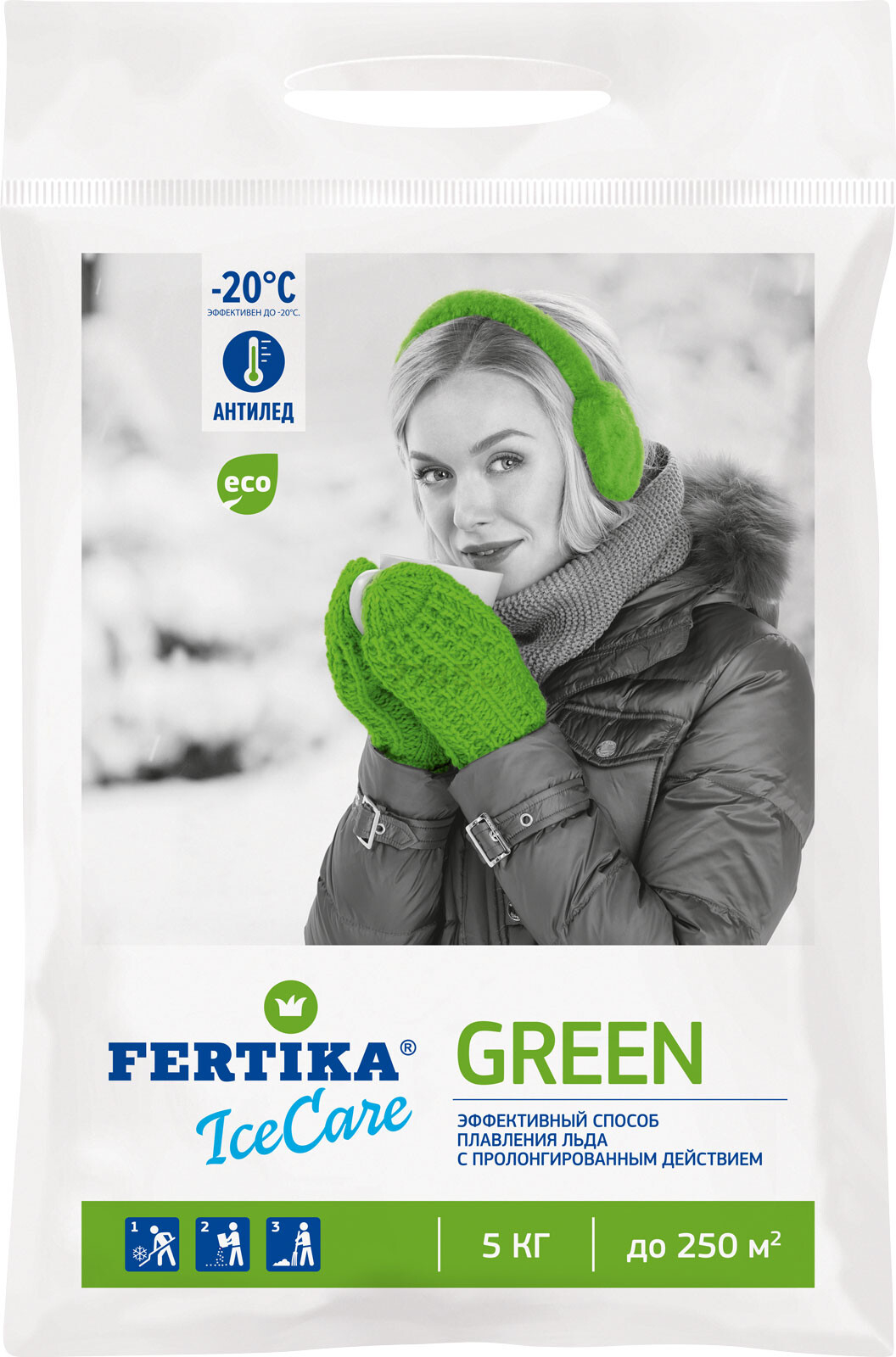 Противогололедный реагент FERTIKA IceCare Green 5 кг (Ф03461)