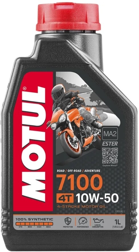 Масло четырехтактное 10W50 синтетическое MOTUL 7100 4T 1 л (112883)