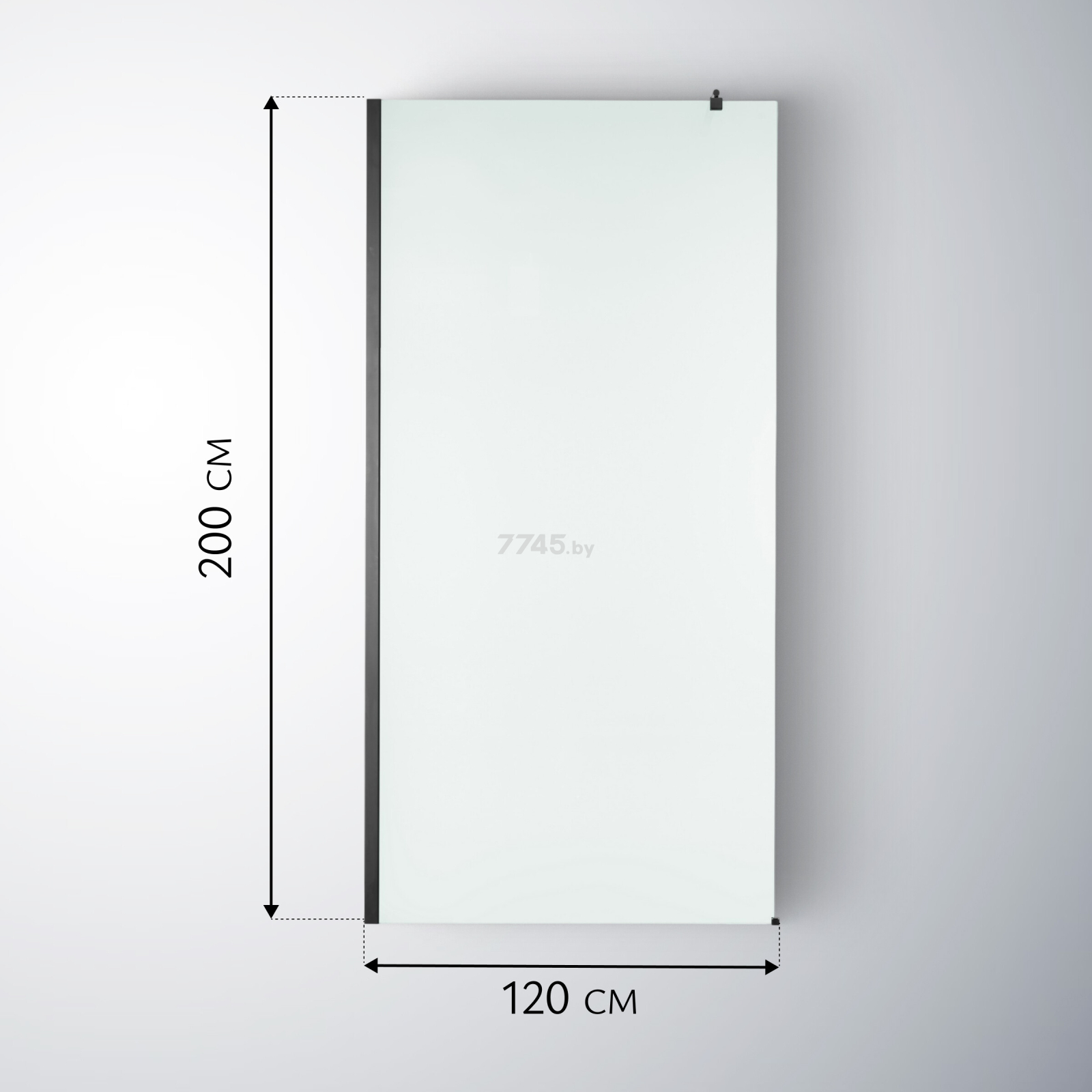 Стенка душевая SANITECO Walk-In SN-W8MB120 120x200 матовое стекло (8769713) - Фото 7