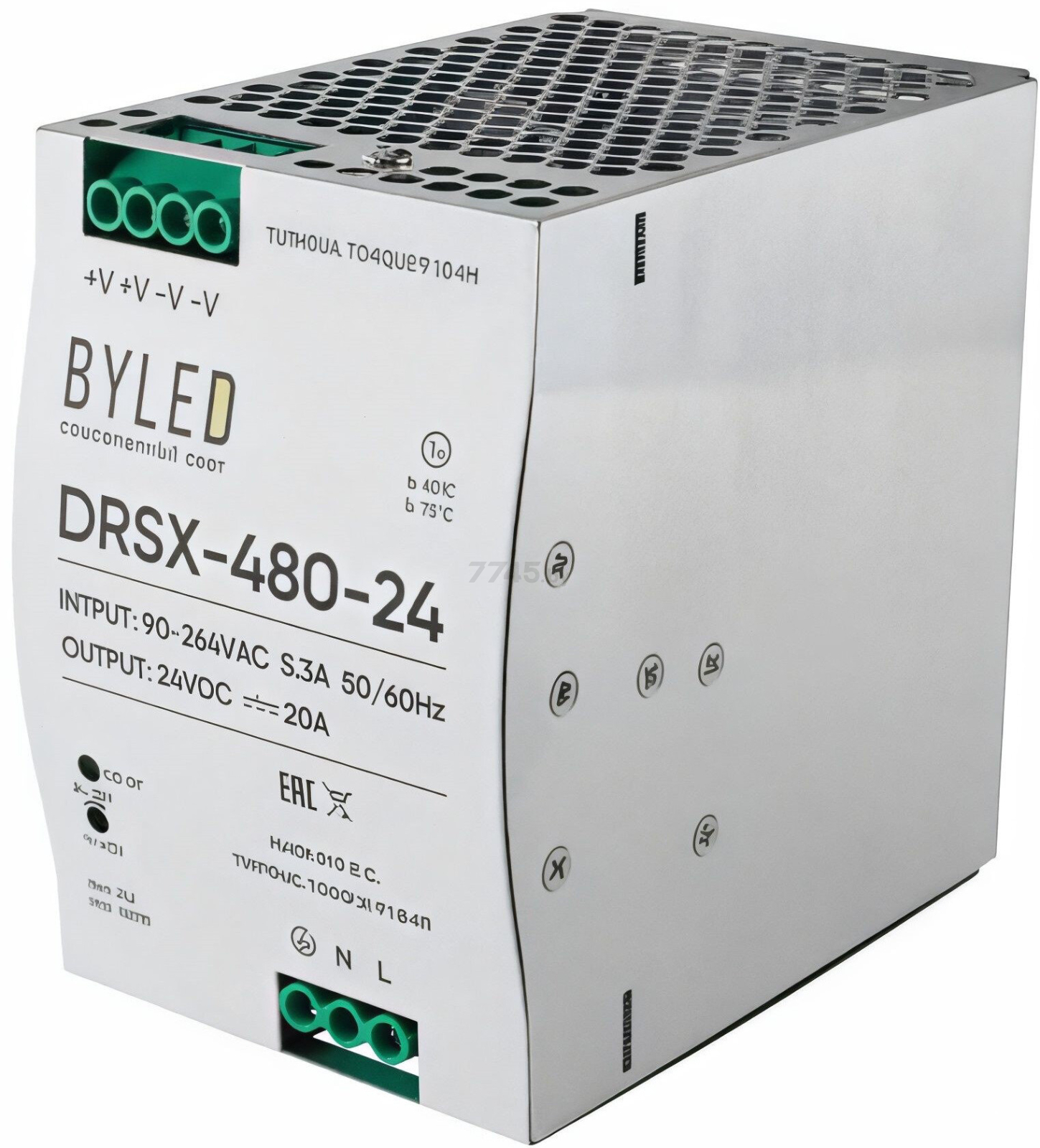 DRSX-480-24 Блок питания Byled DRSX-480-24 (480W 24V 20A 60мес.) (00-00009878)