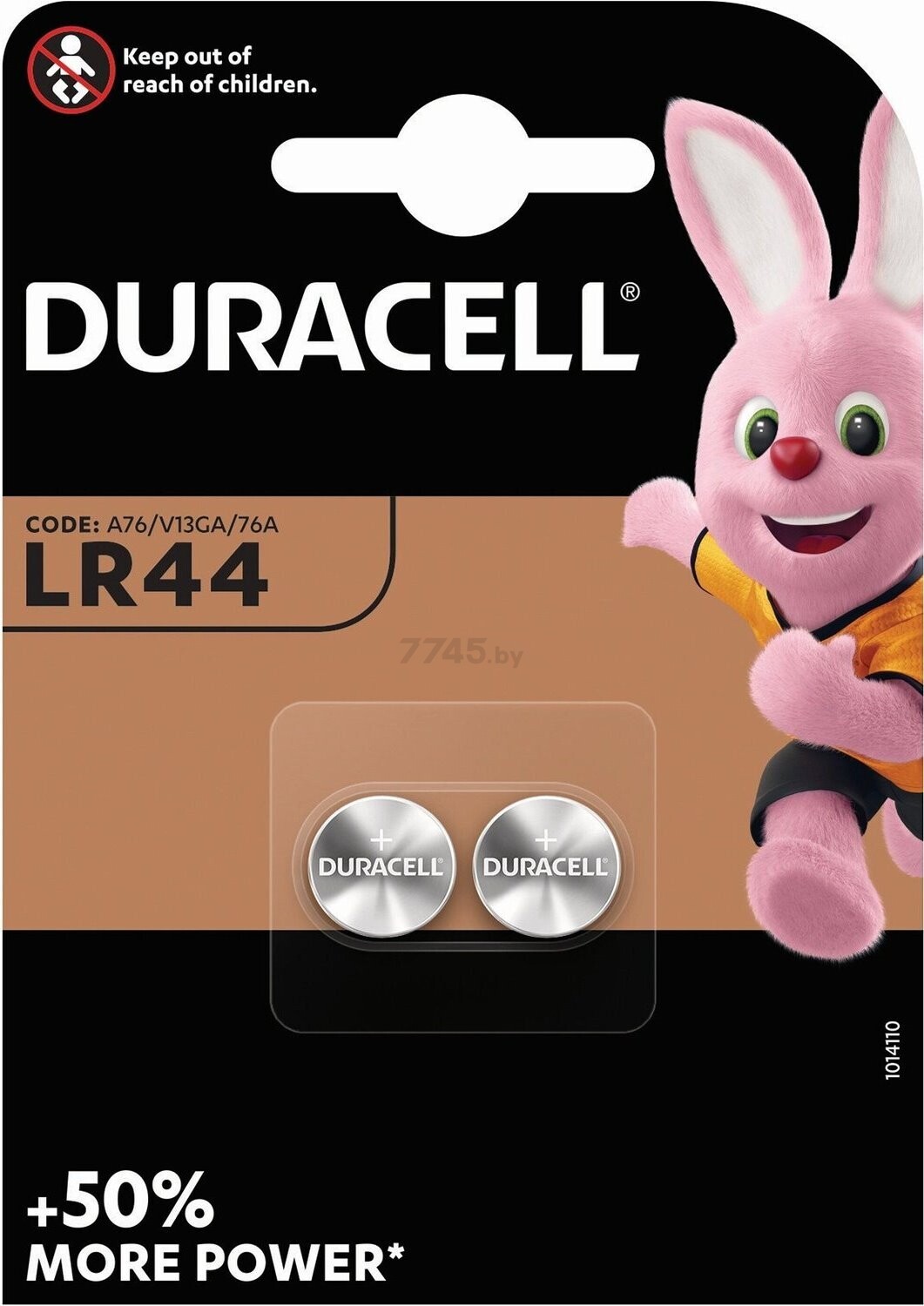 Батарейка LR44 DURACELL 1,5 V алкалиновая 2 штуки (5000394504424)