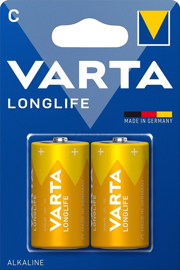 Батарейка C VARTA Longlife 1,5 V алкалиновая 2 штуки