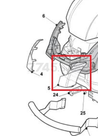 Заглушки передние боковые для газонокосилки OLEO-MAC OM101 (G325410906E0)