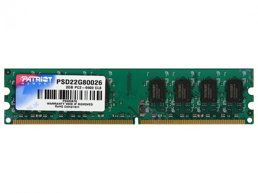 Оперативная память PATRIOT 2GB DDR2 PC-6400 (PSD22G80026)