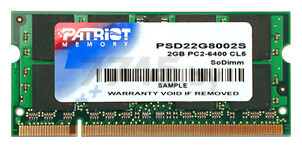 Оперативная память для ноутбука SODDR2 2Gb Оперативная память PATRIOT (PSD22G8002S)