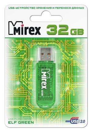 USB-флешка 32 Гб MIREX Elf Green (13600-FMUGRE32)