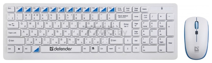 Комплект беспроводной клавиатура и мышь DEFENDER Skyline 895 Nano (45895)