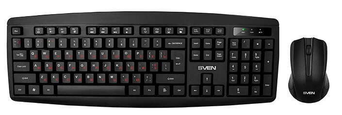 Комплект беспроводной клавиатура и мышь SVEN KB-C3100W Wireless Black