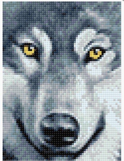 Алмазная вышивка WIZARDI Взгляд волка 15х20 см (WD2361) - Фото 2