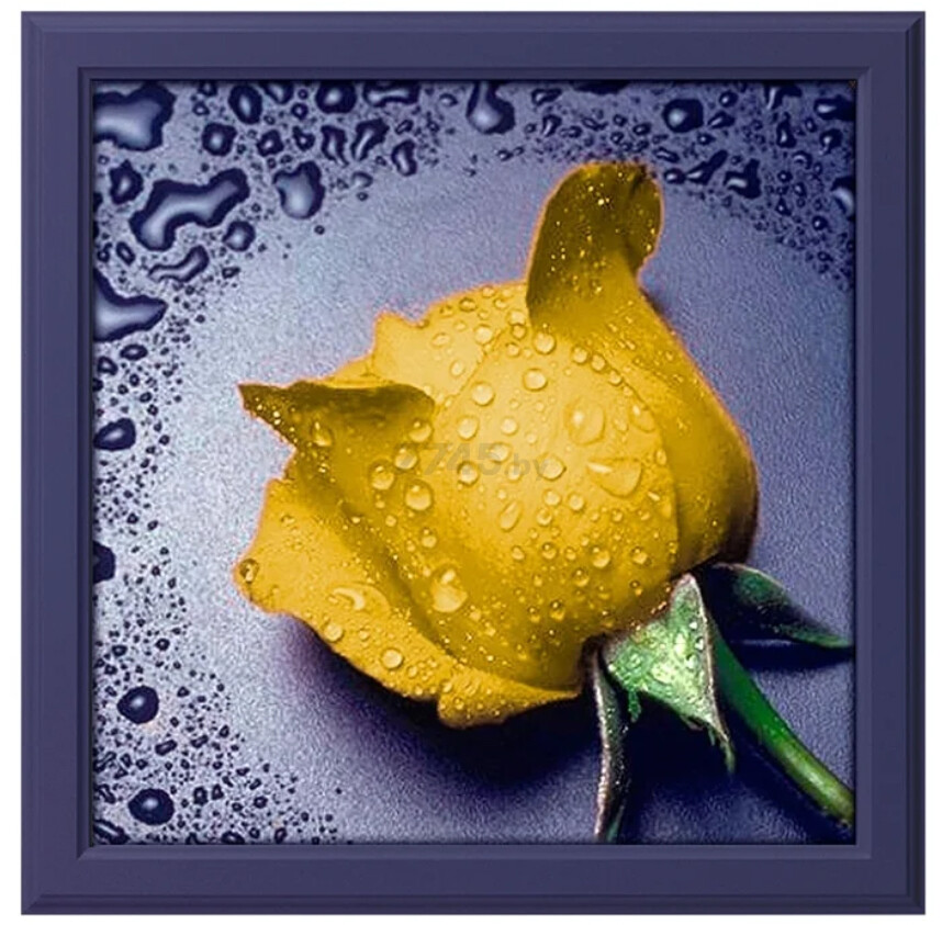 Алмазная вышивка АЛМАЗНАЯ ЖИВОПИСЬ Желтая роза 22х24 см (АЖ-18)