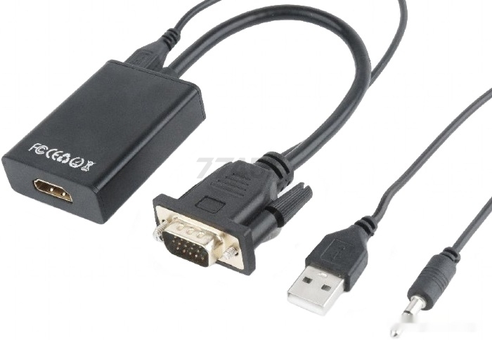 Адаптер GEMBIRD Cablexpert VGA+3.5 mini-jack to HDMI (A-VGA-HDMI-01)
