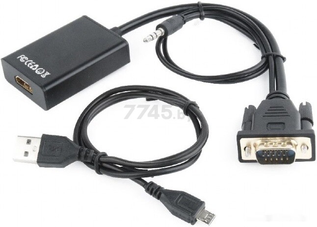 Адаптер GEMBIRD Cablexpert VGA+3.5 mini-jack to HDMI (A-VGA-HDMI-01) - Фото 3