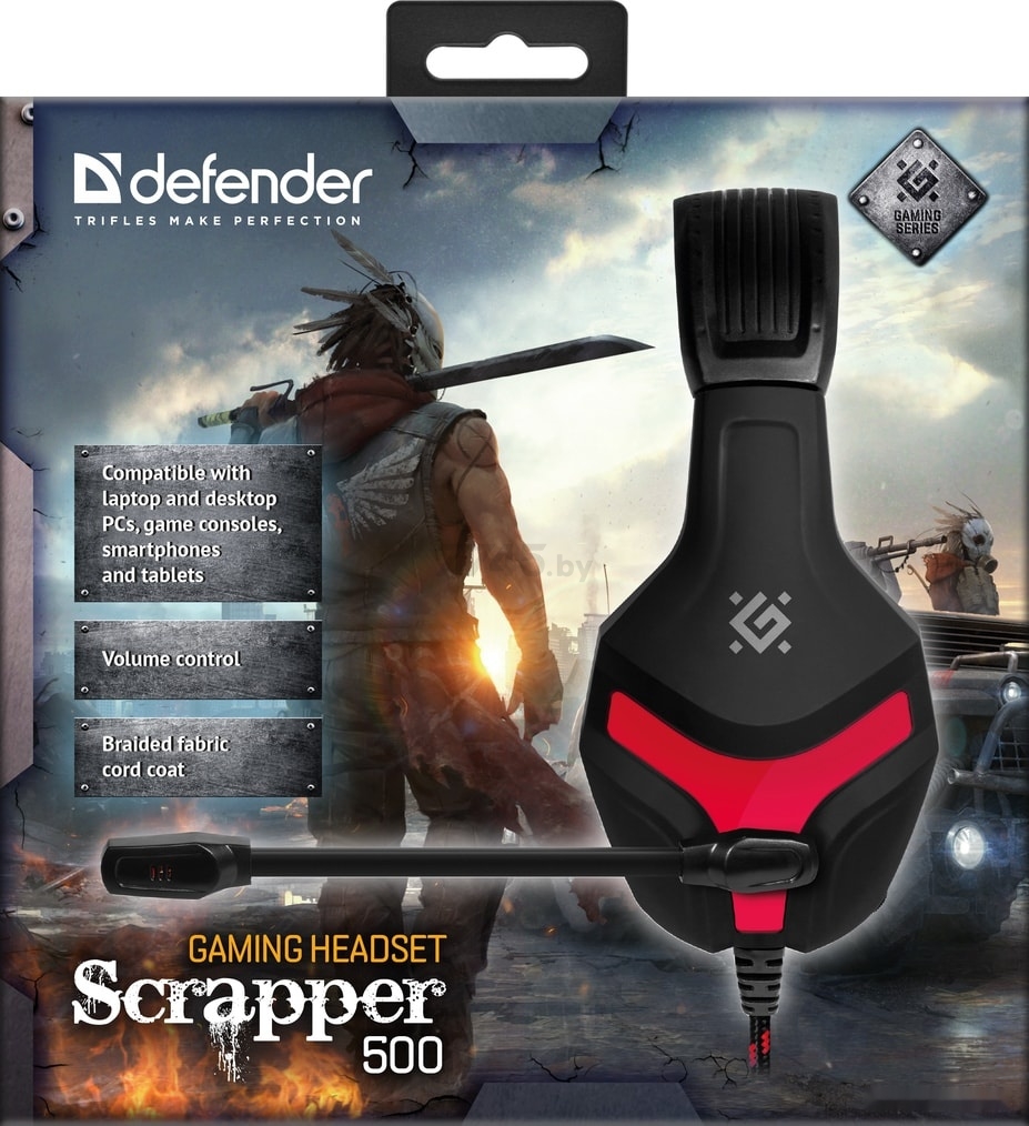 Наушники-гарнитура игровые DEFENDER Scrapper 500 красный и черный - Фото 3