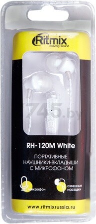 Наушники-гарнитура RITMIX RH-120M White - Фото 2