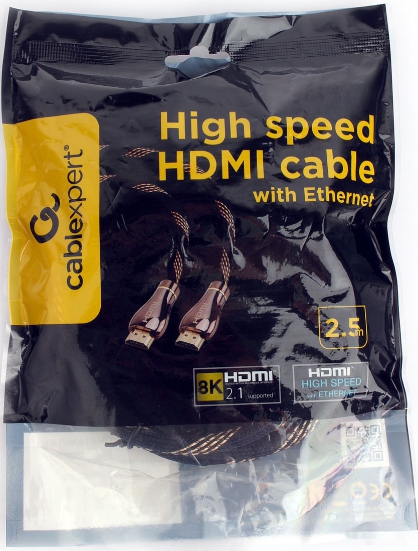 Кабель CABLEXPERT HDMI+Ethernet CCP-HDMI8K-2.5M (v2.1) - Фото 3