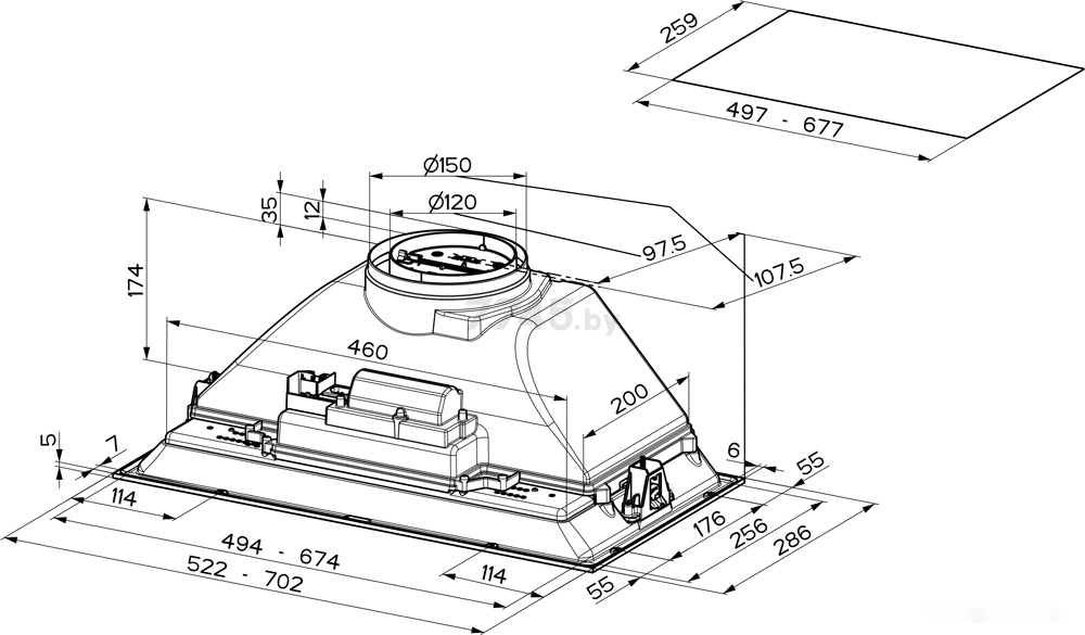 Вытяжка встраиваемая FABER Inka Smart HC X A70 (305.0599.308) - Фото 4
