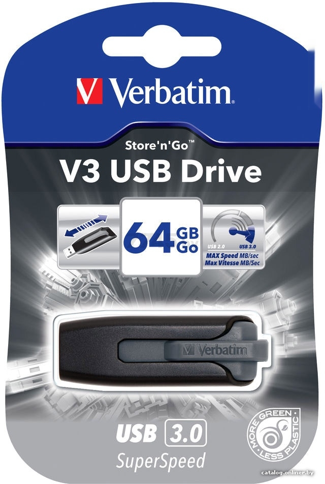 USB-флешка 64 Гб VERBATIM V3 (49174) - Фото 5