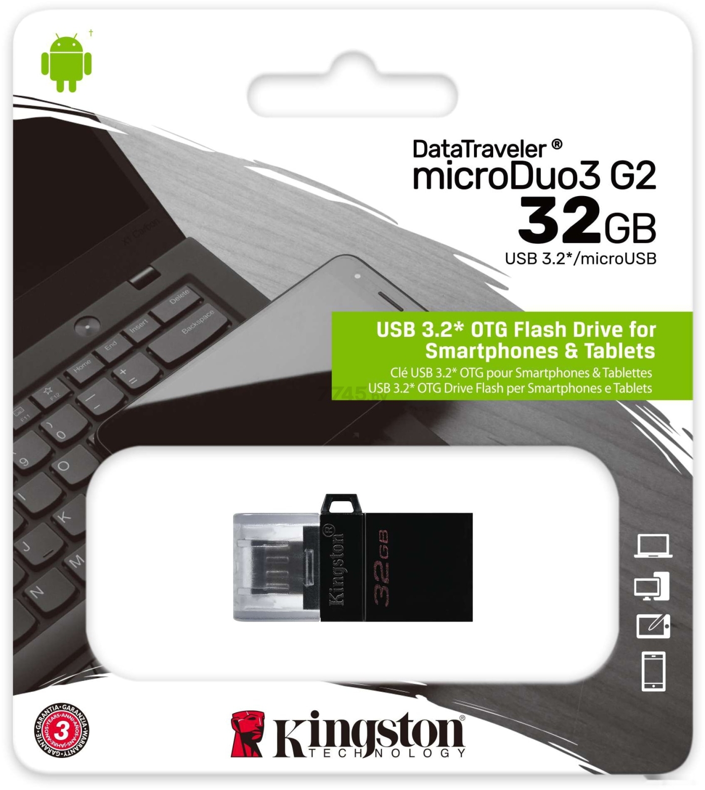 USB-флешка 32 Гб KINGSTON DataTraveler microDuo 3.0 G2 OTG (DTDUO3G2/32GB) - Фото 6
