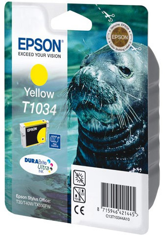 Картридж для принтера струйный EPSON T1034 Yellow (C13T10344A10) - Фото 2