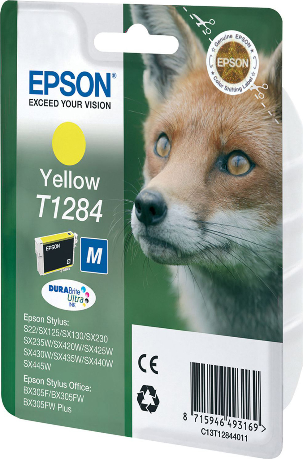 Картридж для принтера струйный EPSON T1284 Yellow (C13T12844011) - Фото 2