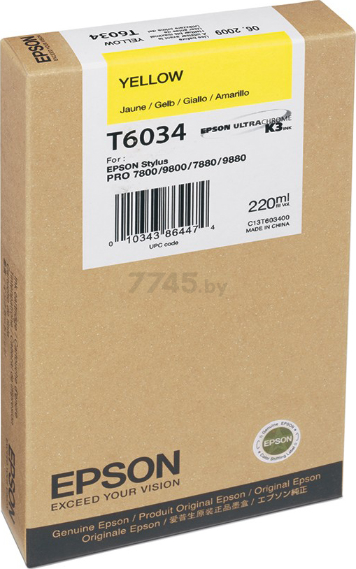Картридж для принтера струйный EPSON желтый (C13T603400)