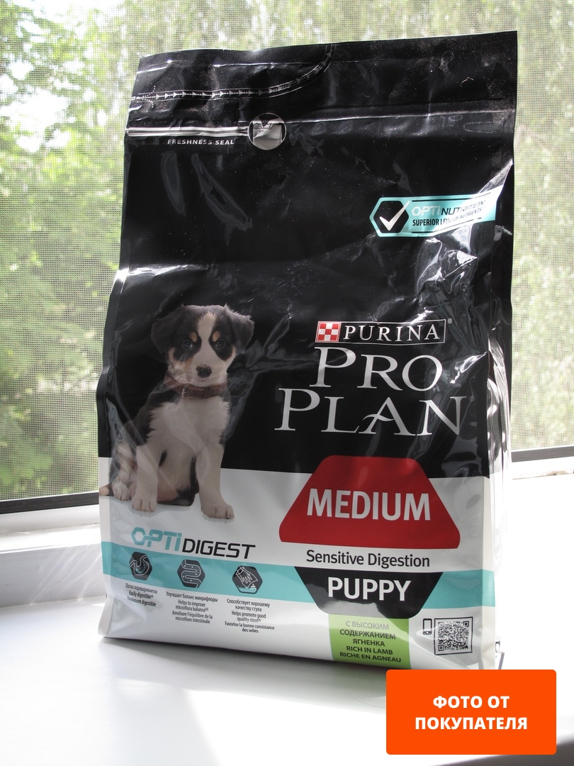 Сухой корм для щенков PURINA PRO PLAN Medium Puppy Sensitive Digestion ягненок с рисом 12 кг (7613035214767) - Фото 5