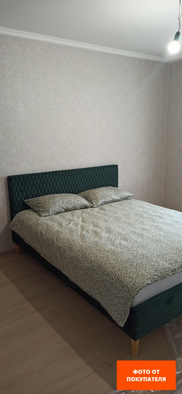 Кровать двуспальная SIGNAL Azurro Velvet зеленый/дуб 160х200 см (AZURROV160ZD)