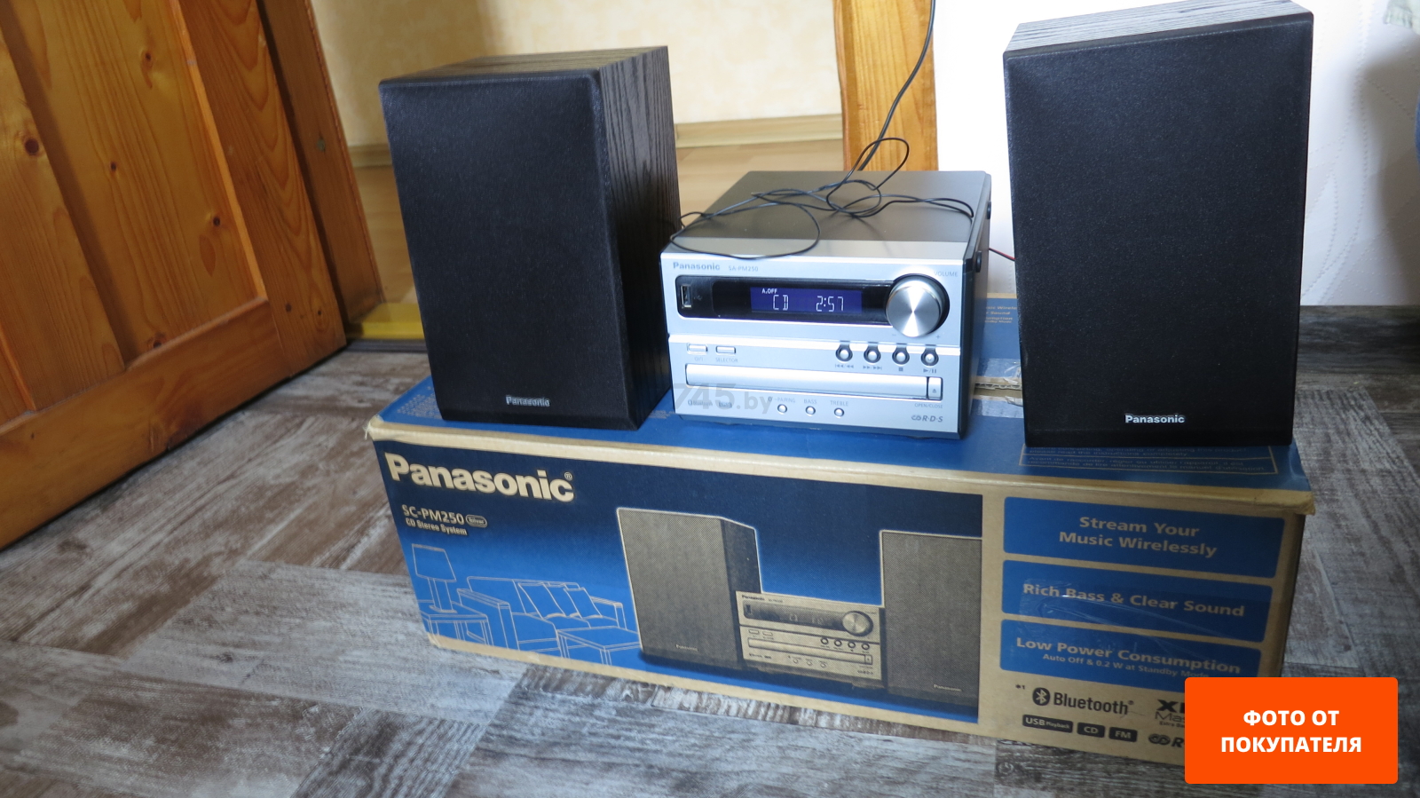 Музыкальный центр PANASONIC SC-PM250EE-S CD/USB/MP3/Bluetooth серебро - Фото 5