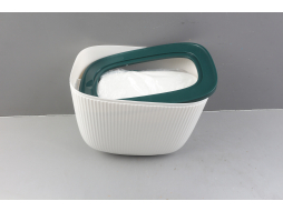 Контейнер пластиковый для сыпучих продуктов с дозатором 10 кг бело-зеленый (34-322432) уцененный (0870938340)