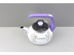 Чайник стальной эмалированный 2,2 л PERFECTO LINEA Цветок лаванды (52-390222) уцененный (9736298208)