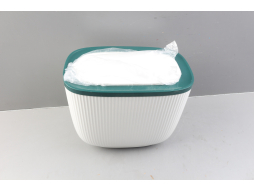 Контейнер пластиковый для сыпучих продуктов с дозатором 10 кг бело-зеленый (34-322432) уцененный (3193829316)