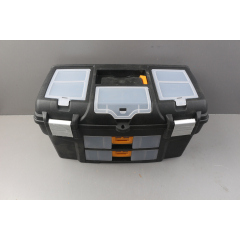 Ящик для инструмента пластмассовый ГЕФЕСТ 21 с 2 консолями и секциями металлические замки (М2941) уцененный (0000338031)