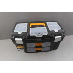 Ящик для инструмента пластмассовый ГЕФЕСТ 21 с 2 консолями и секциями металлические замки (М2941) уцененный (1457452699)