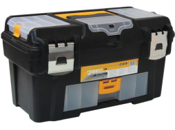 Ящик для инструмента пластмассовый ГЕФЕСТ 18 с консолью и коробками металлические замки 