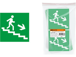 Знак-наклейка TDM Направление к эвакуационному выходу по лестнице направо вниз 150х150 мм 