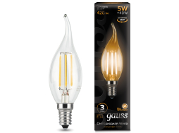 Лампа светодиодная филаментная E14 GAUSS Filament CA35