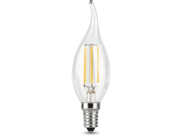 Лампа светодиодная филаментная E14 GAUSS Filament Candle tailed dimmable 5 Вт 4100K 