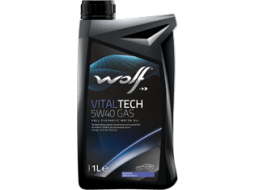 Моторное масло 5W40 синтетическое WOLF VitalTech GAS 1 л 