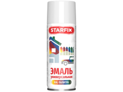 Краска-эмаль аэрозольная универсальная белый глянец 9003 STARFIX 520 мл 