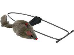 Игрушка для кошек TRIXIE Дразнилка Мышка со звуком на дверной проем 8 см/190 см 