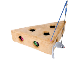 Игрушка для кошек TRIXIE Кошачий сыр с 3 мячиками и удочкой с мышью 36×26×8 см 